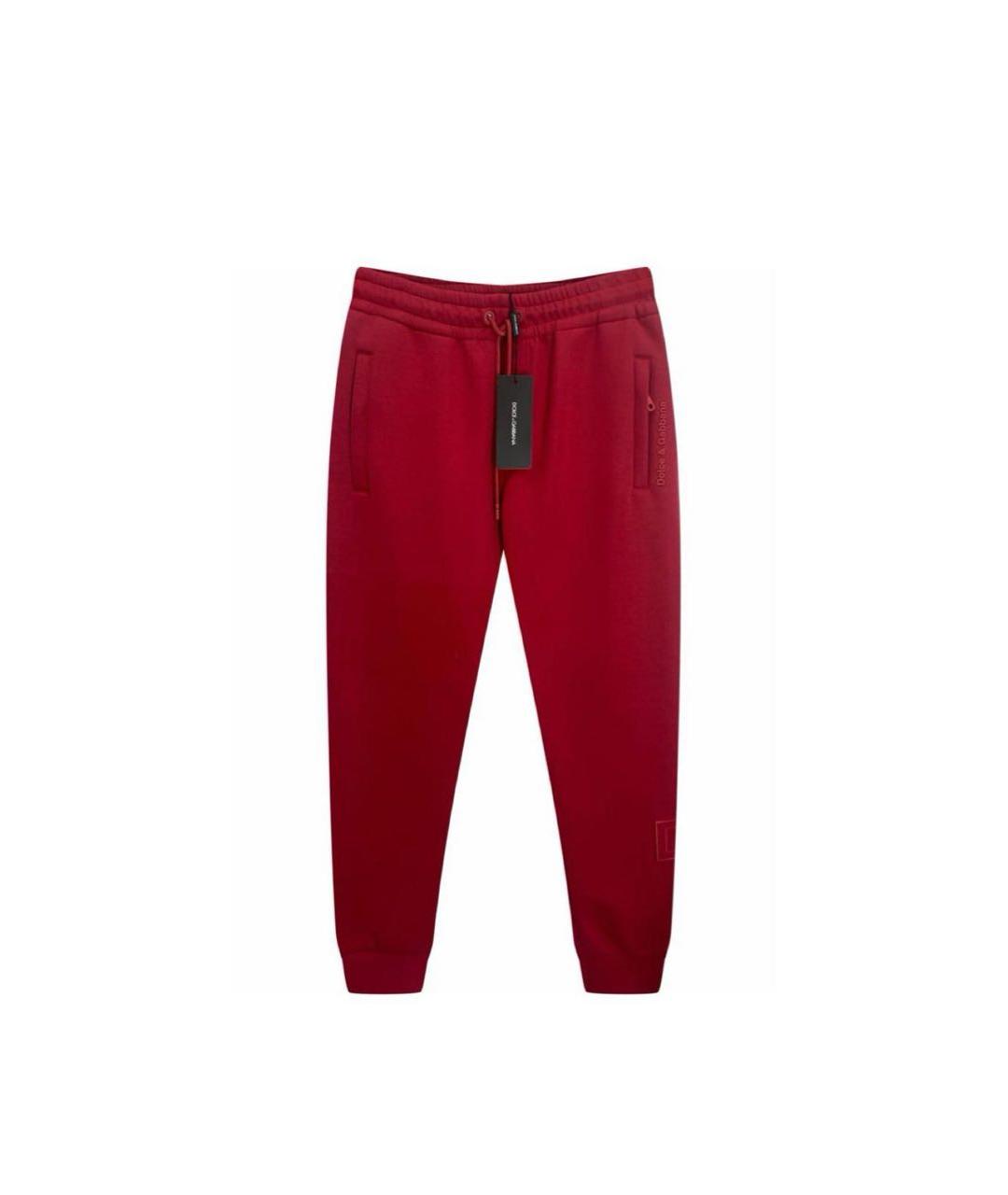 DOLCE&GABBANA Красные хлопковые повседневные брюки, фото 9