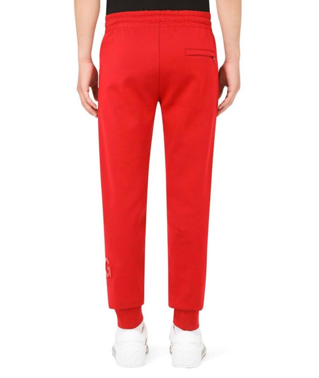 DOLCE&GABBANA Красные хлопковые повседневные брюки, фото 2