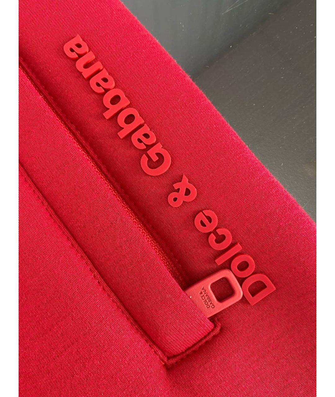 DOLCE&GABBANA Красные хлопковые повседневные брюки, фото 7