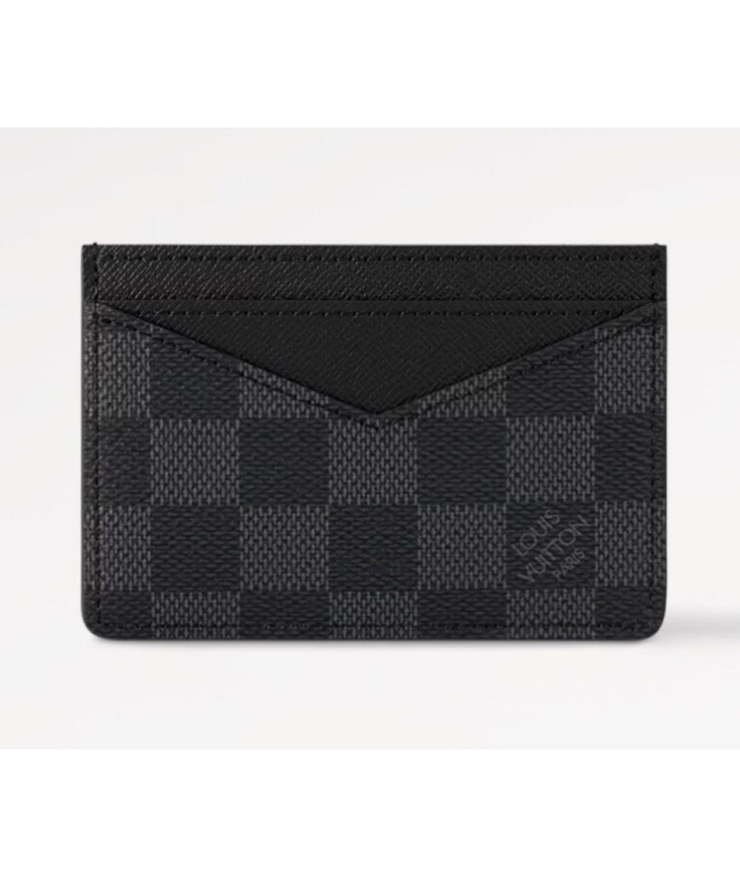 LOUIS VUITTON Антрацитовый полиуретановый кардхолдер, фото 7