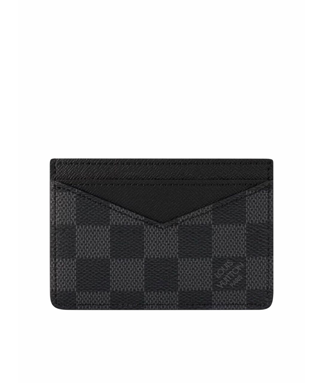 LOUIS VUITTON Антрацитовый полиуретановый кардхолдер, фото 1