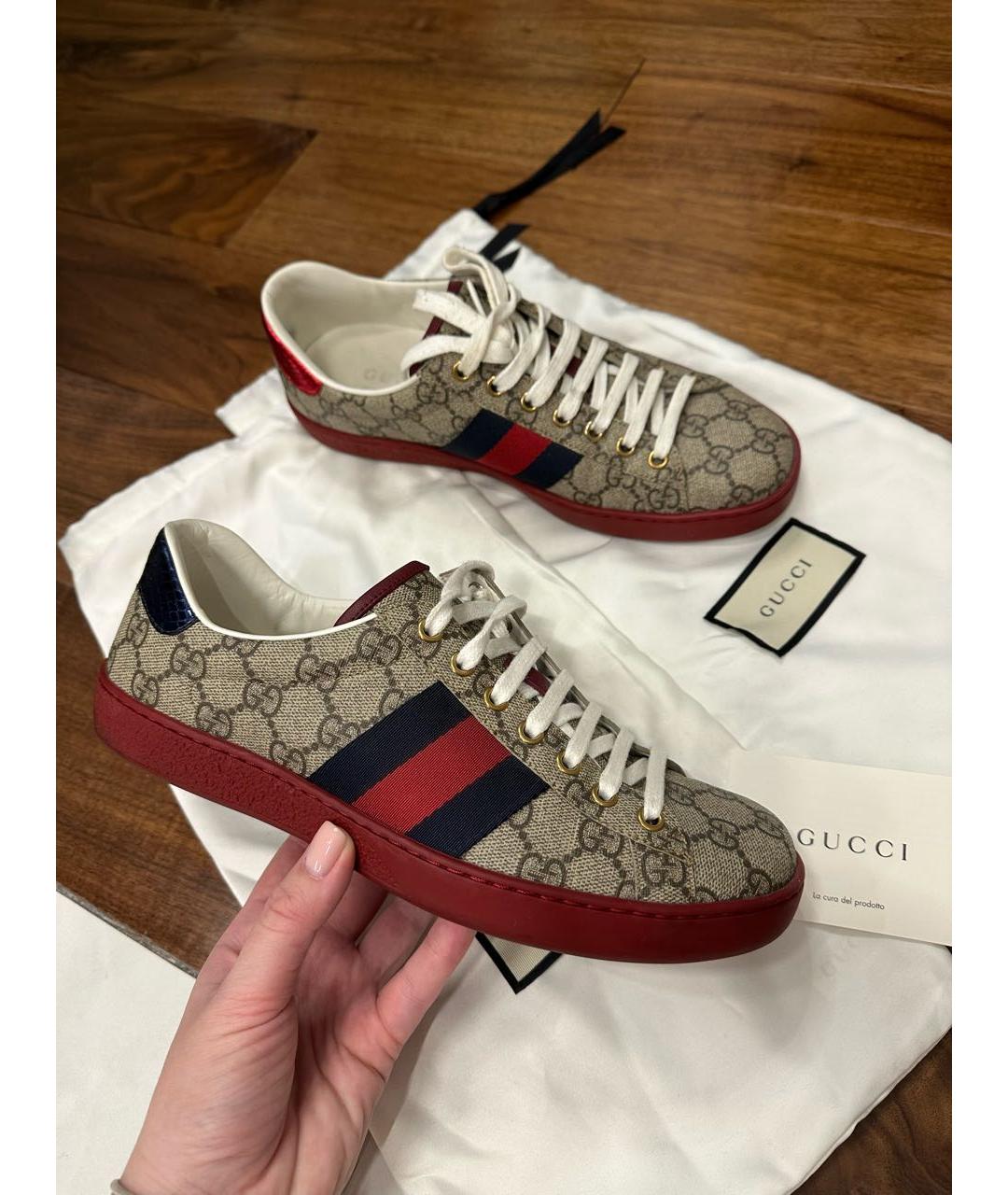 GUCCI Мульти низкие кроссовки / кеды, фото 3