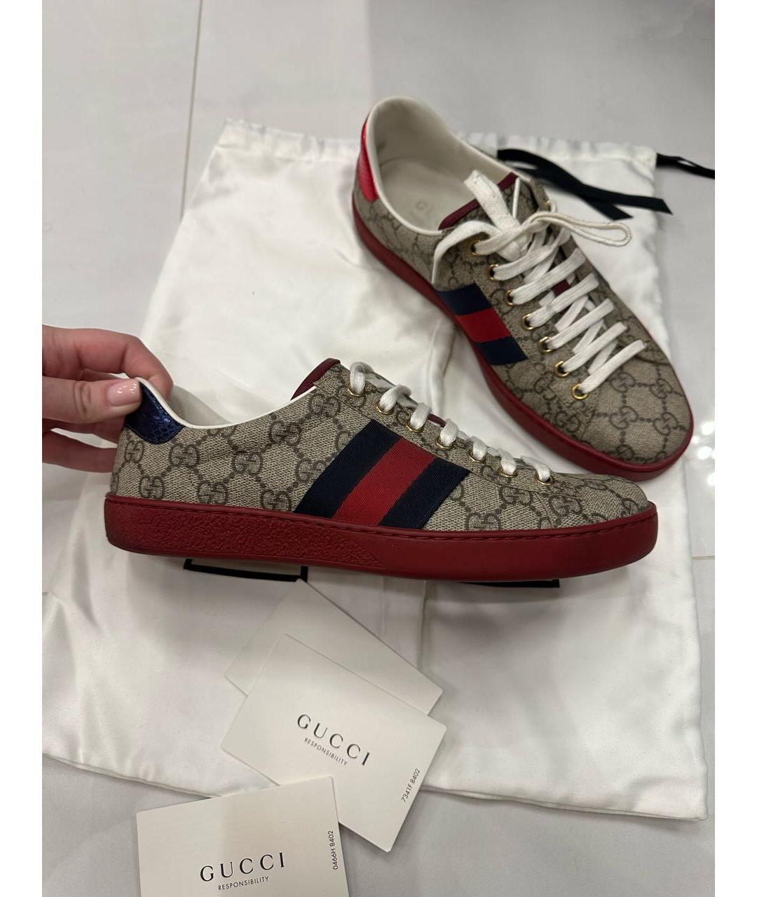 GUCCI Мульти низкие кроссовки / кеды, фото 9