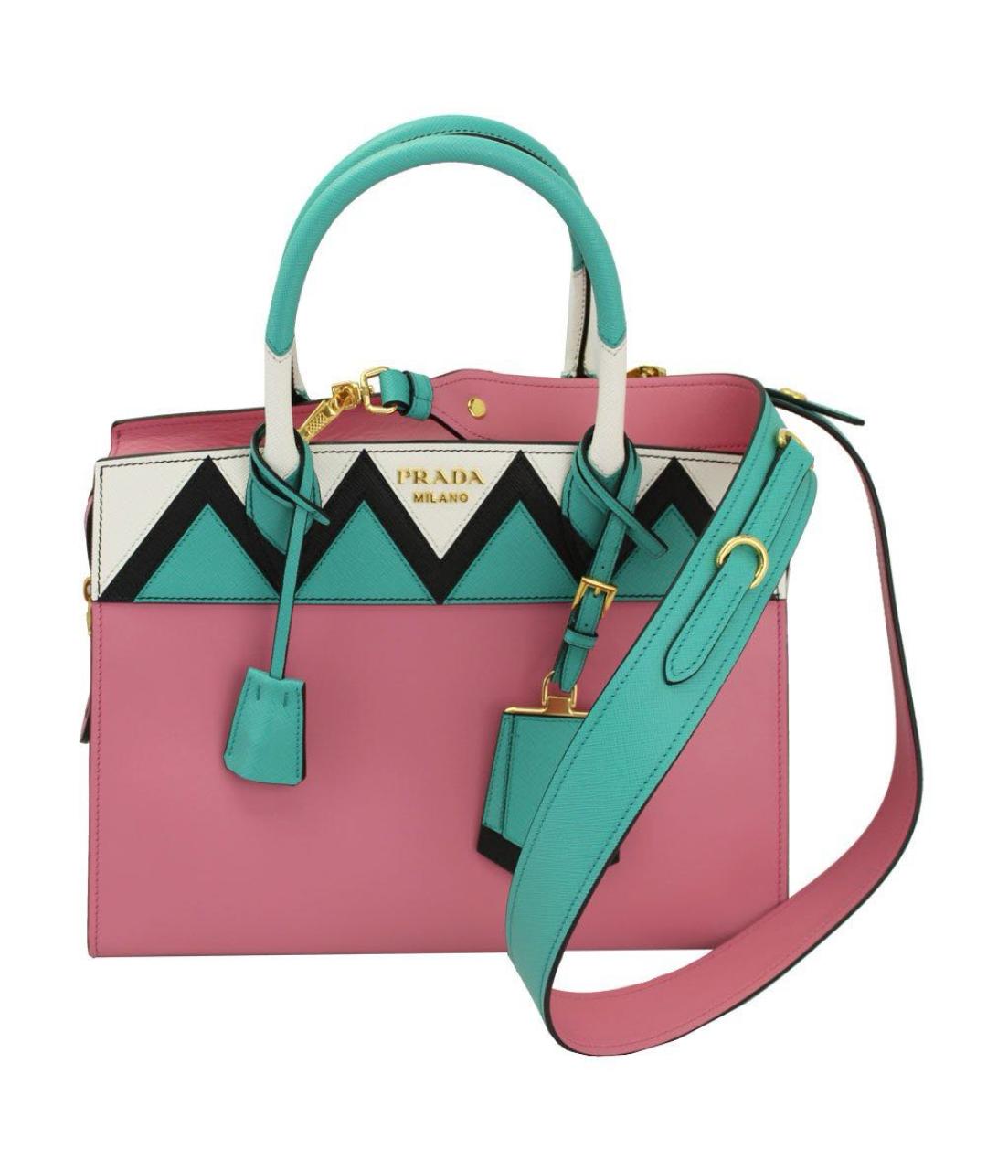 PRADA Розовая кожаная сумка с короткими ручками, фото 9