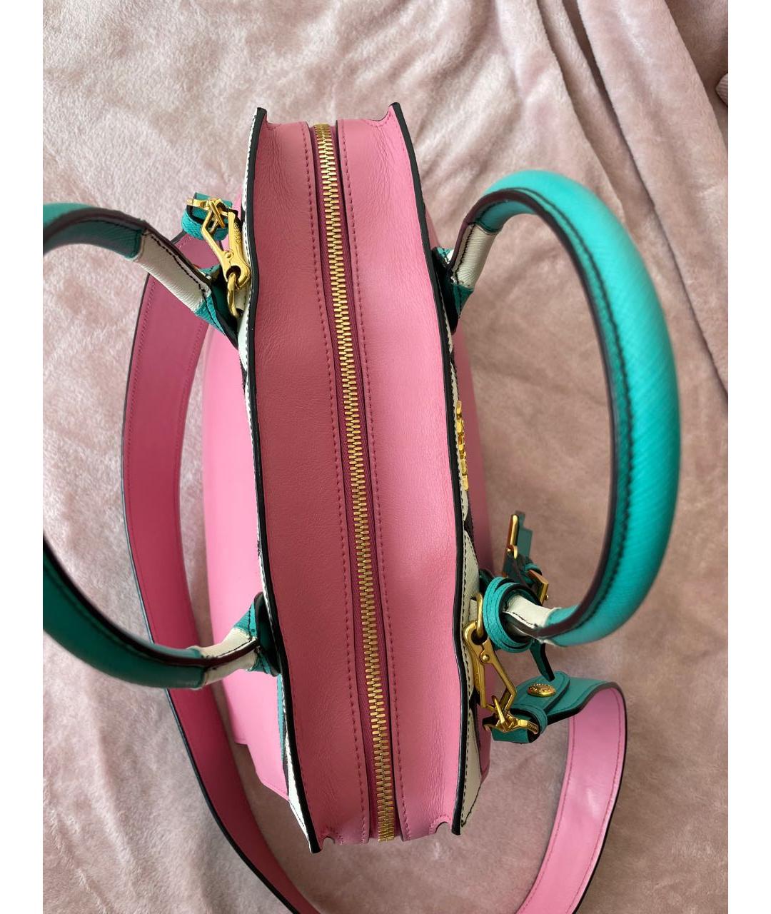 PRADA Розовая кожаная сумка с короткими ручками, фото 4