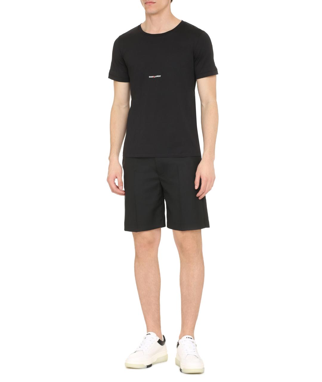 SAINT LAURENT Черная хлопковая футболка, фото 3