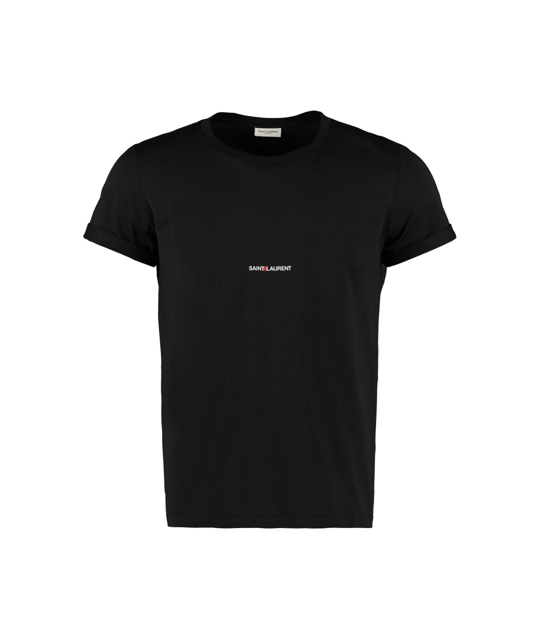 SAINT LAURENT Черная хлопковая футболка, фото 1