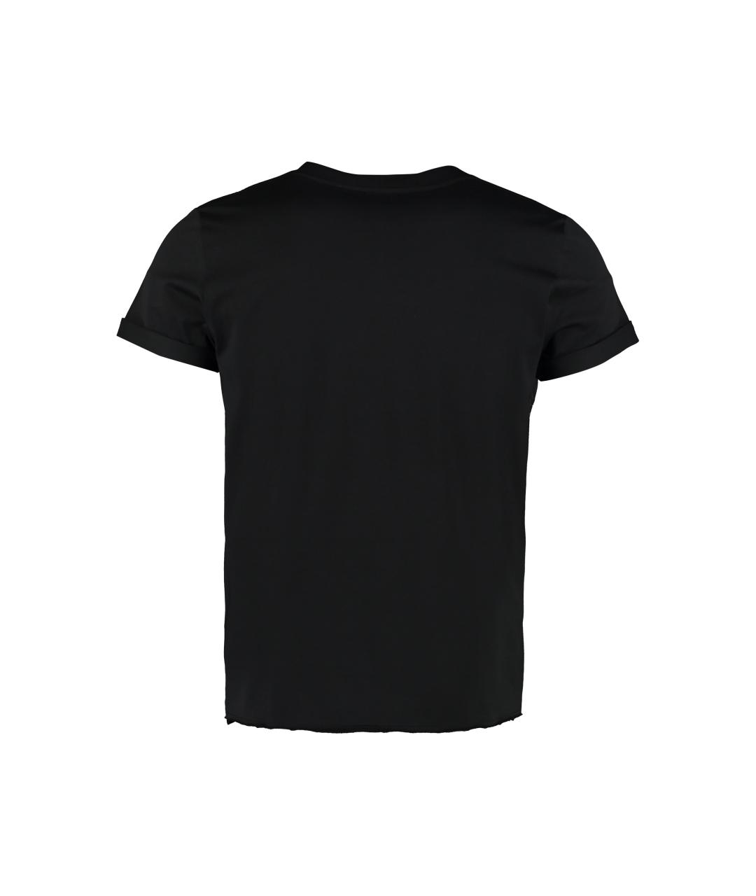 SAINT LAURENT Черная хлопковая футболка, фото 2