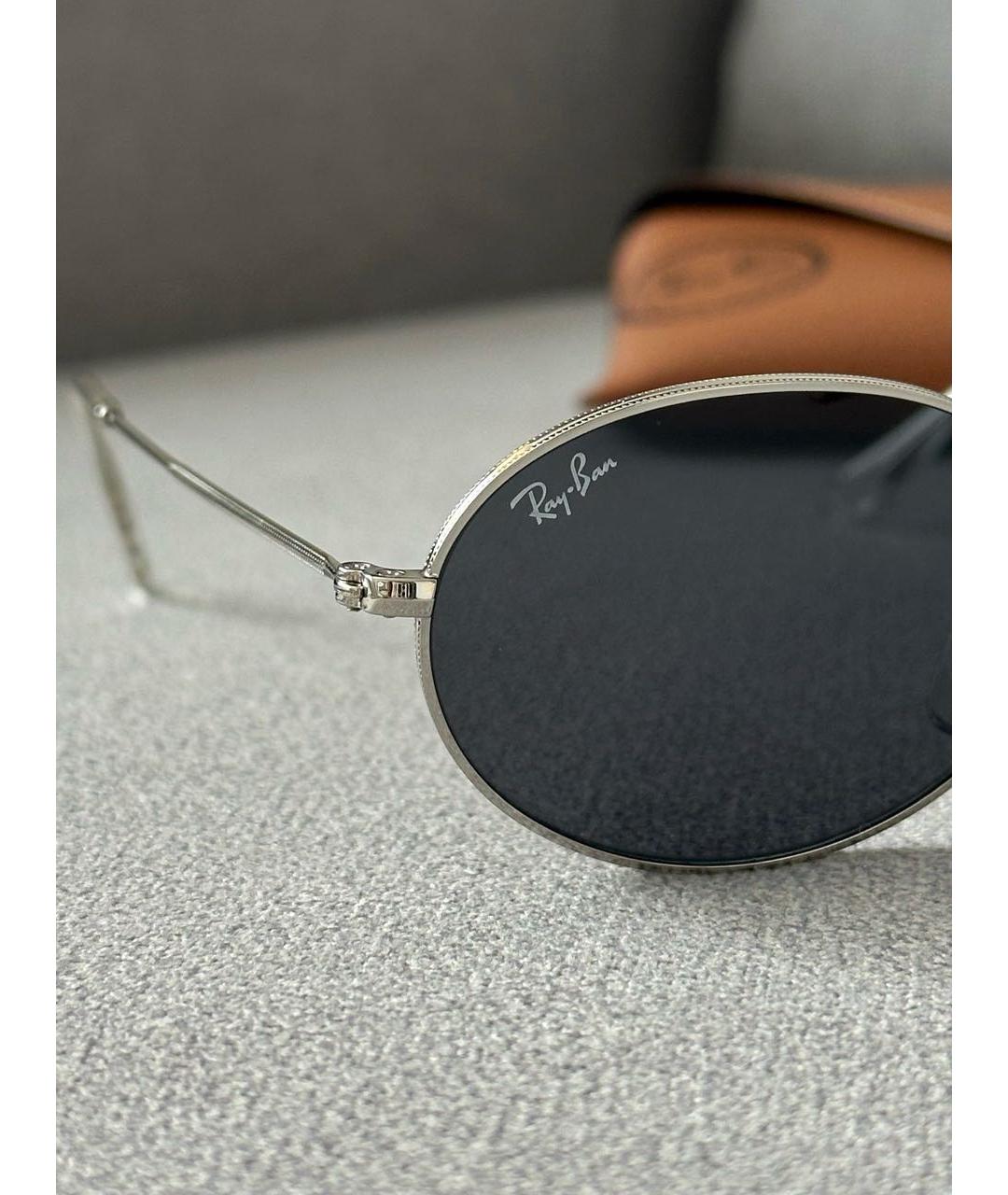 RAY BAN Серебряные металлические солнцезащитные очки, фото 6