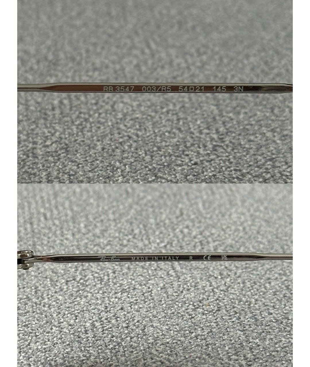 RAY BAN Серебряные металлические солнцезащитные очки, фото 8