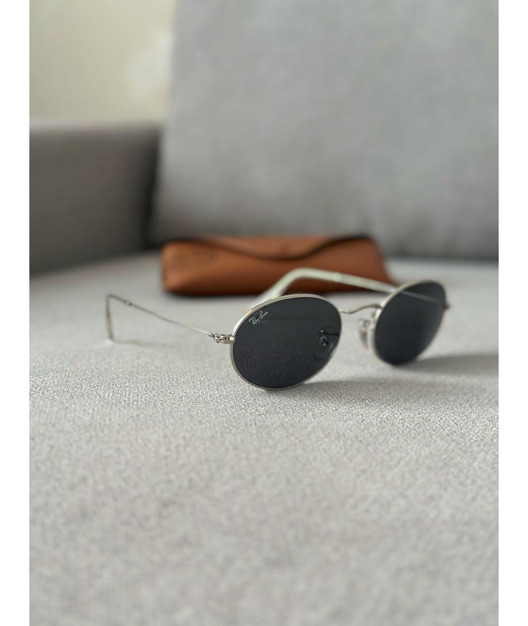 RAY BAN Серебряные металлические солнцезащитные очки, фото 4