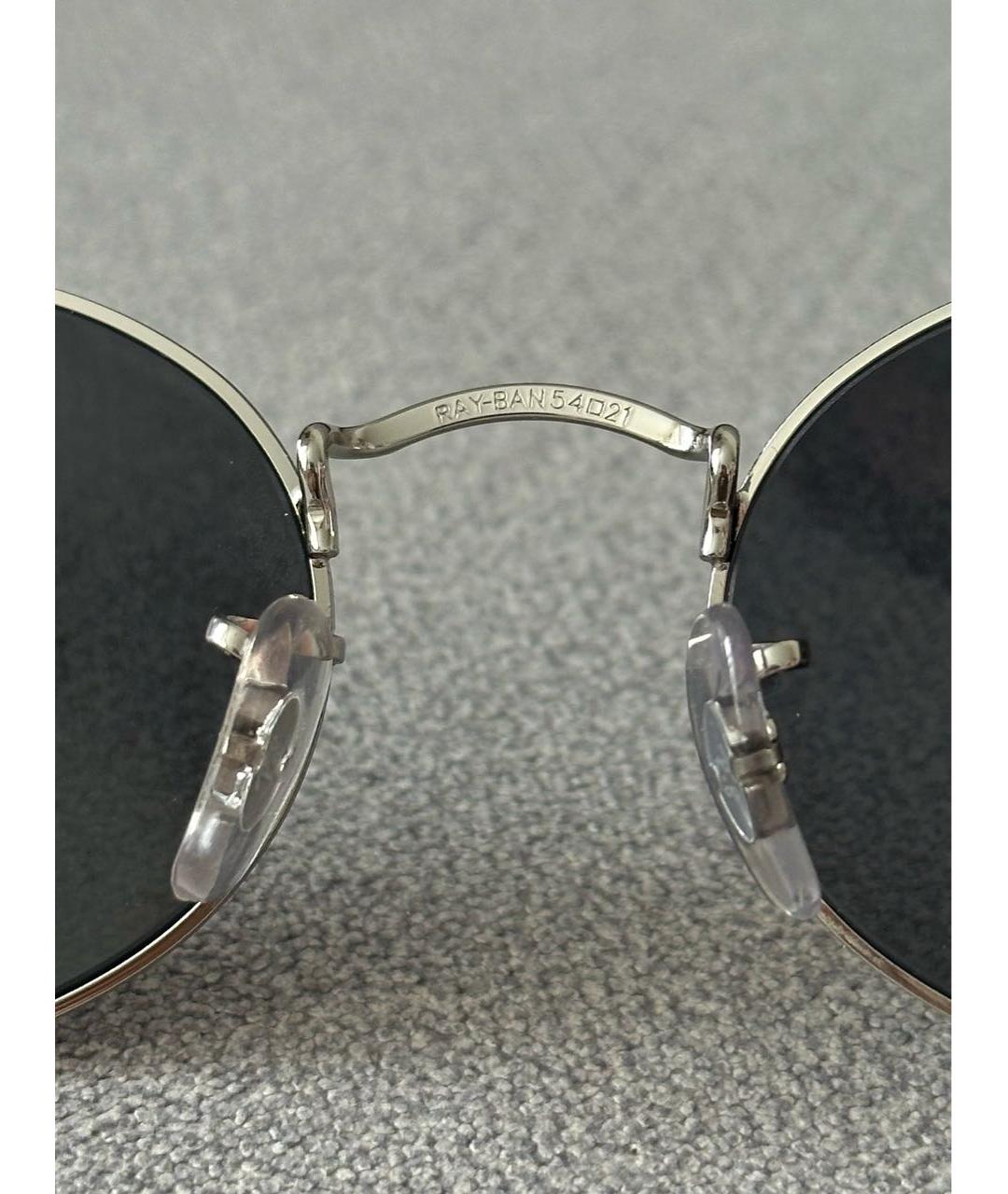 RAY BAN Серебряные металлические солнцезащитные очки, фото 7