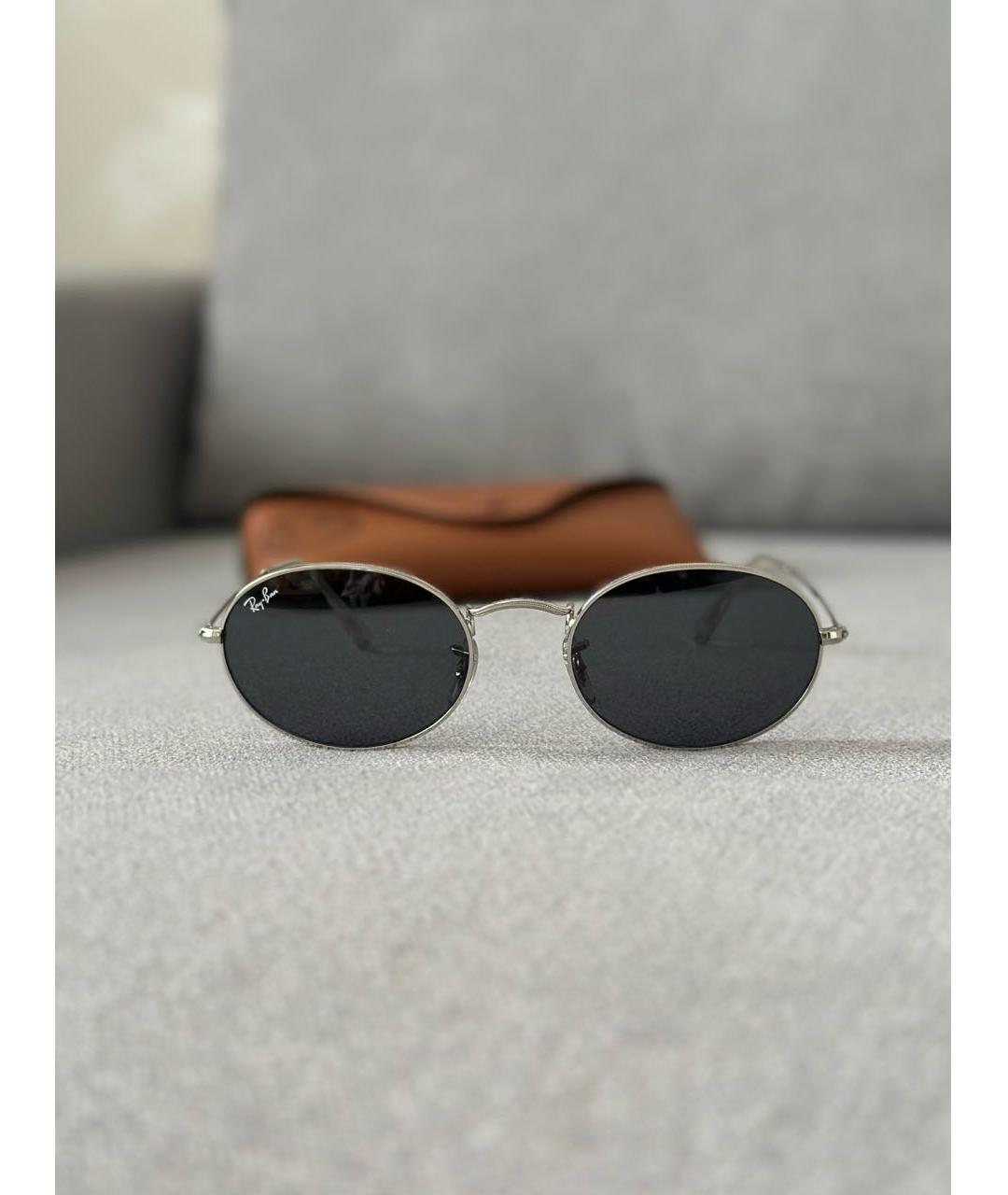 RAY BAN Серебряные металлические солнцезащитные очки, фото 3