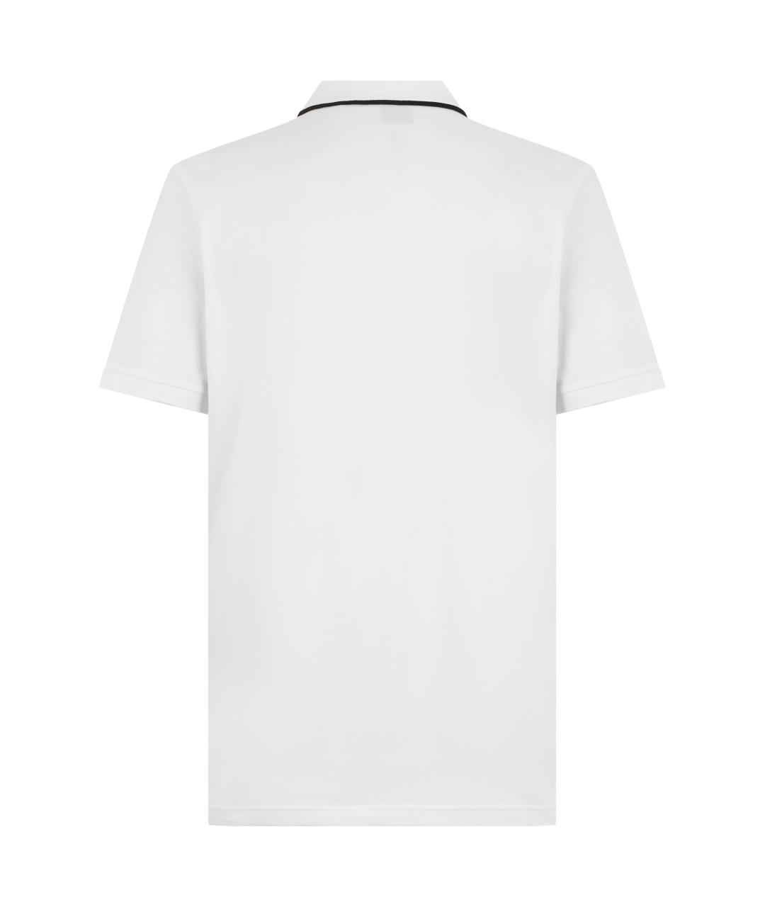 HUGO BOSS Белое хлопковое поло с коротким рукавом, фото 2