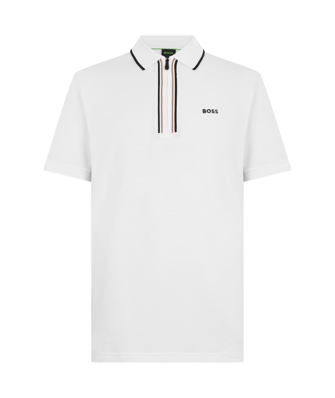 HUGO BOSS Белое хлопковое поло с коротким рукавом, фото 1