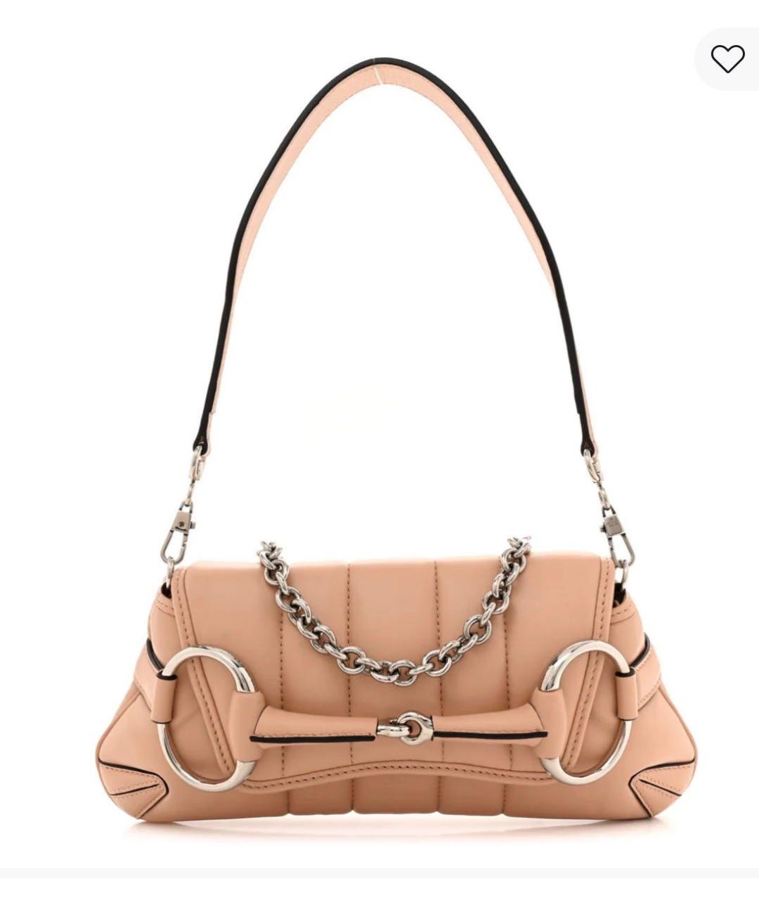 GUCCI Бежевая кожаная сумка через плечо, фото 5