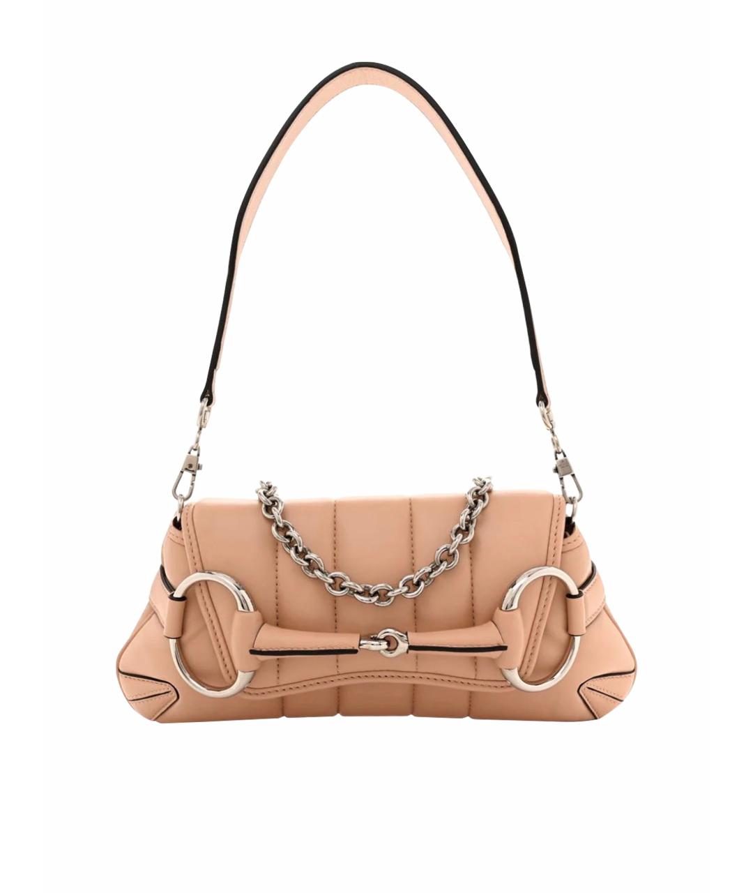 GUCCI Бежевая кожаная сумка через плечо, фото 1