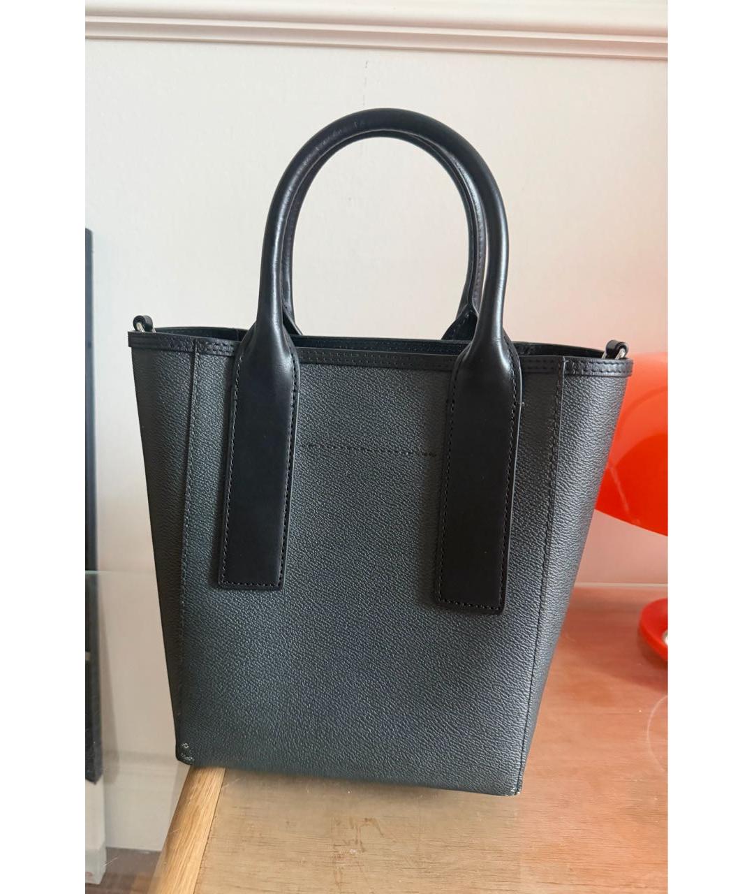 GANNI Антрацитовая сумка с короткими ручками, фото 2