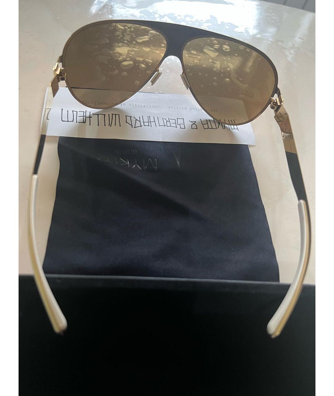 MYKITA Золотые металлические солнцезащитные очки, фото 3
