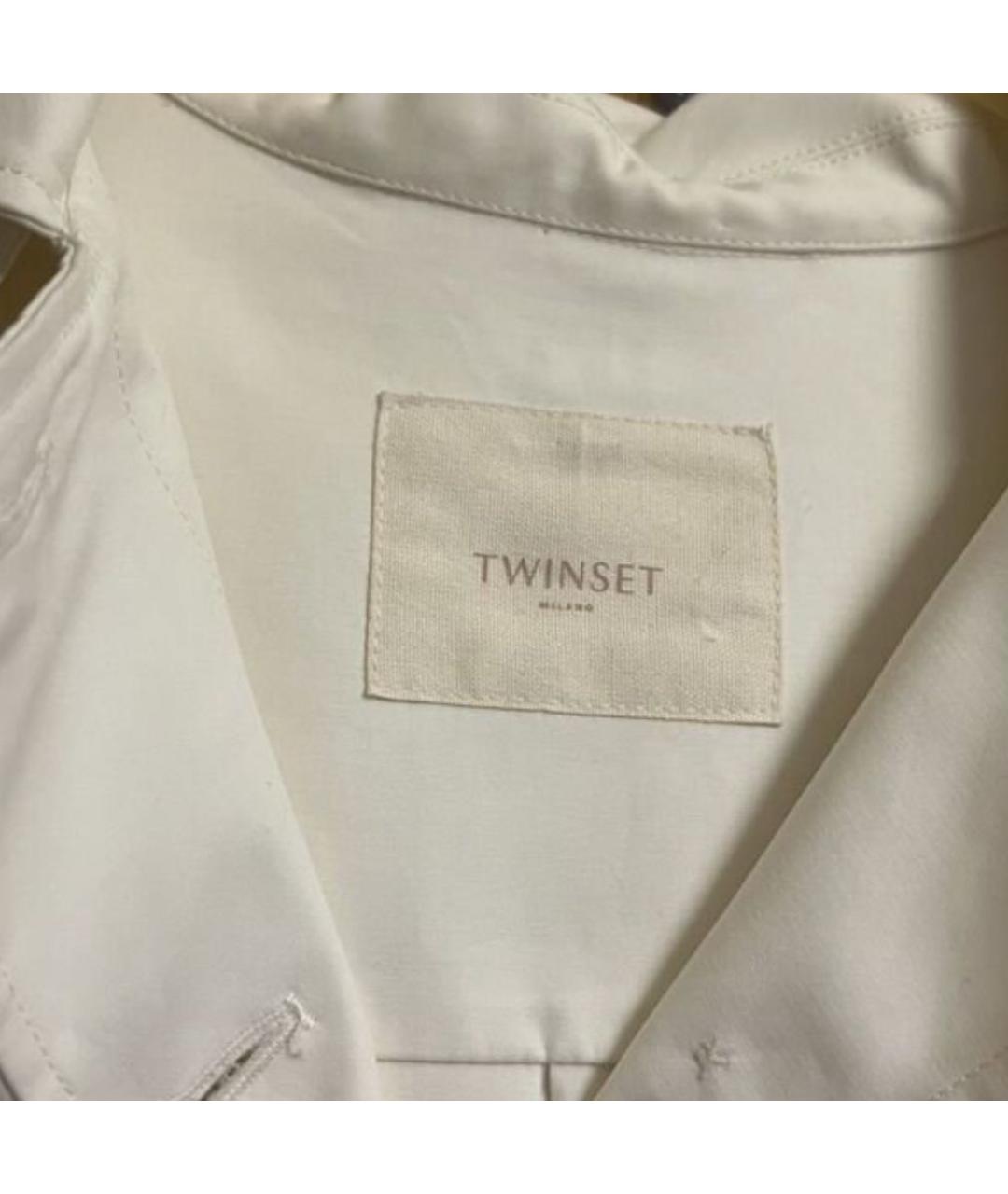 TWIN-SET Бежевый хлопковый тренч/плащ, фото 3