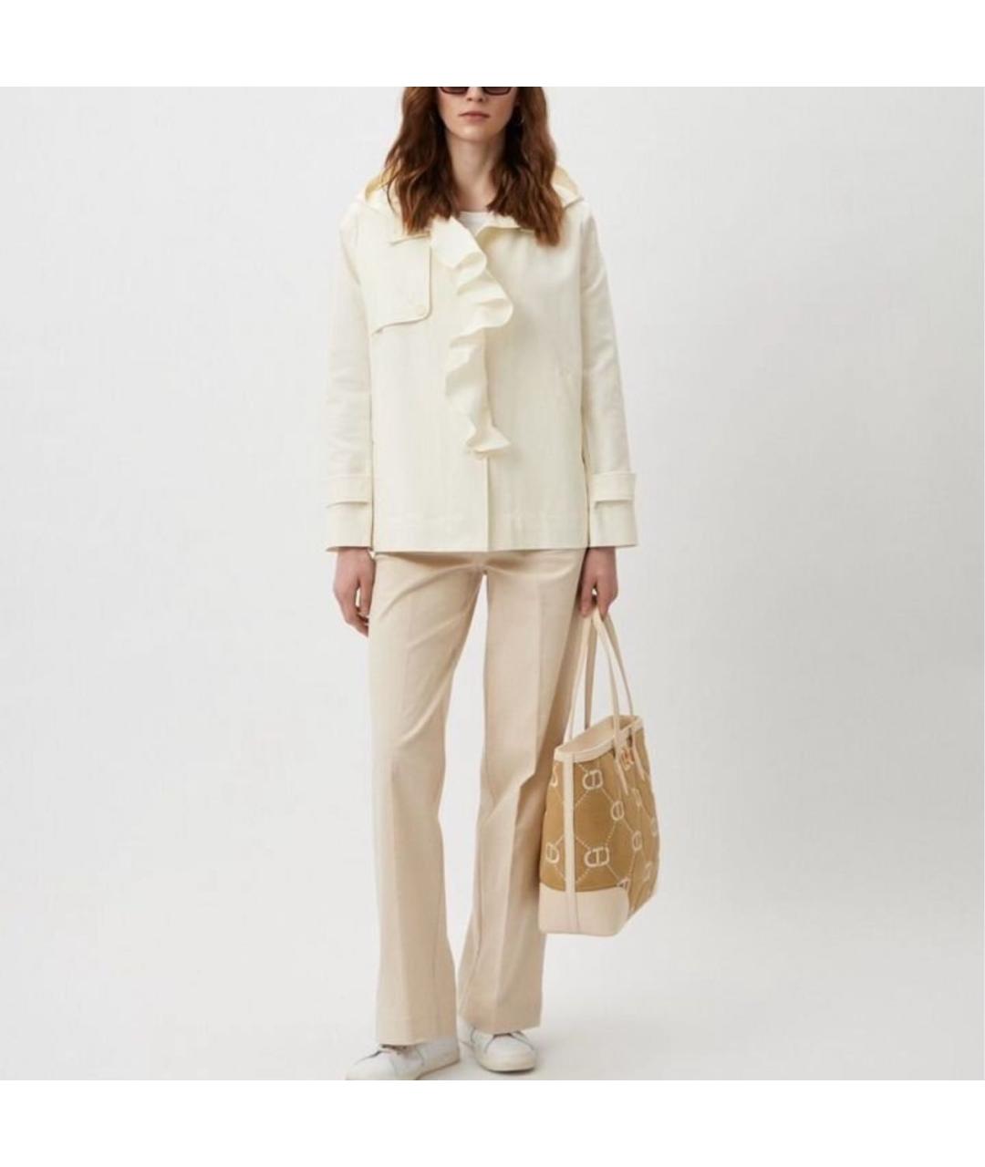 TWIN-SET Бежевый хлопковый тренч/плащ, фото 6