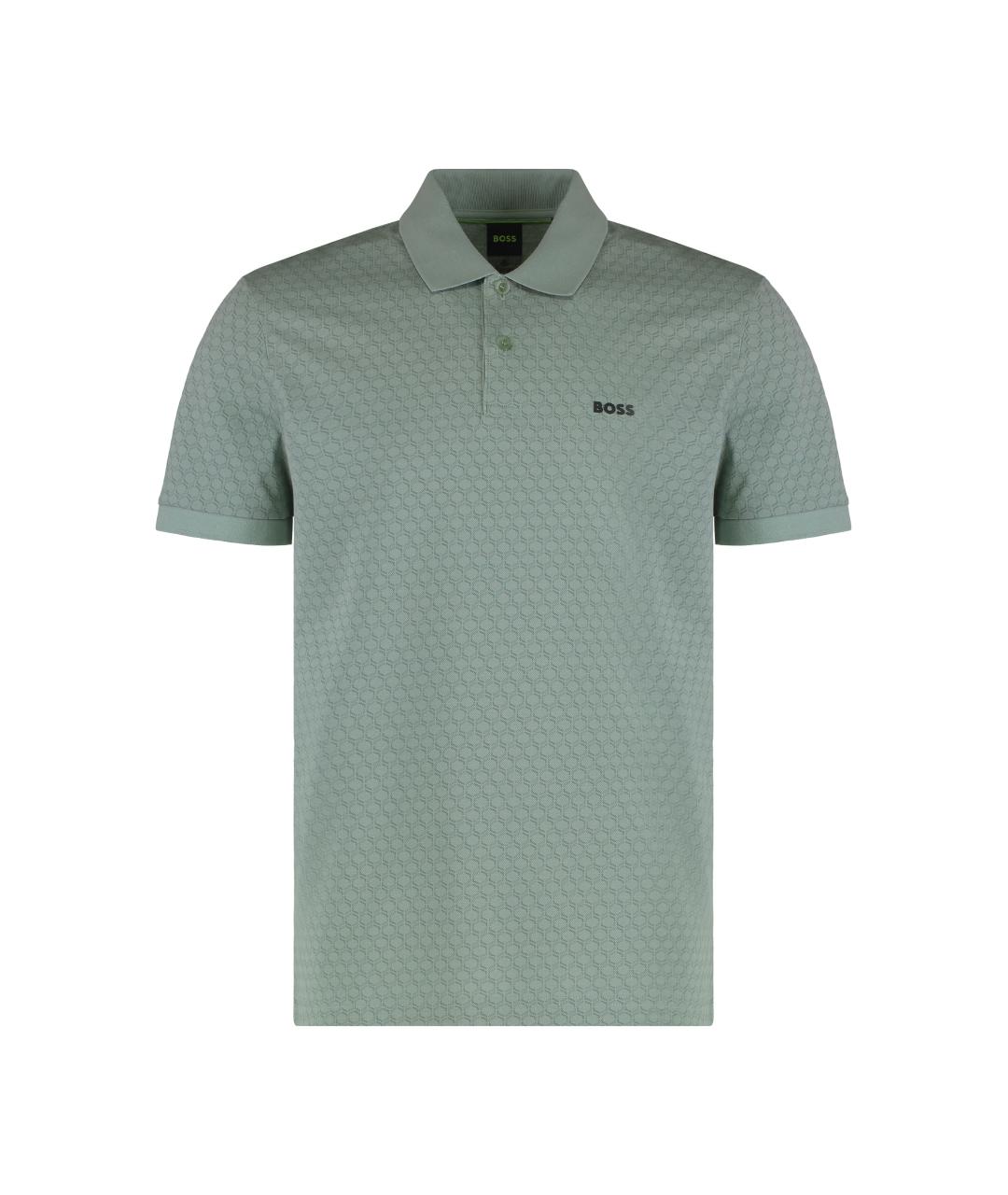 HUGO BOSS Зеленые хлопковое поло с коротким рукавом, фото 1