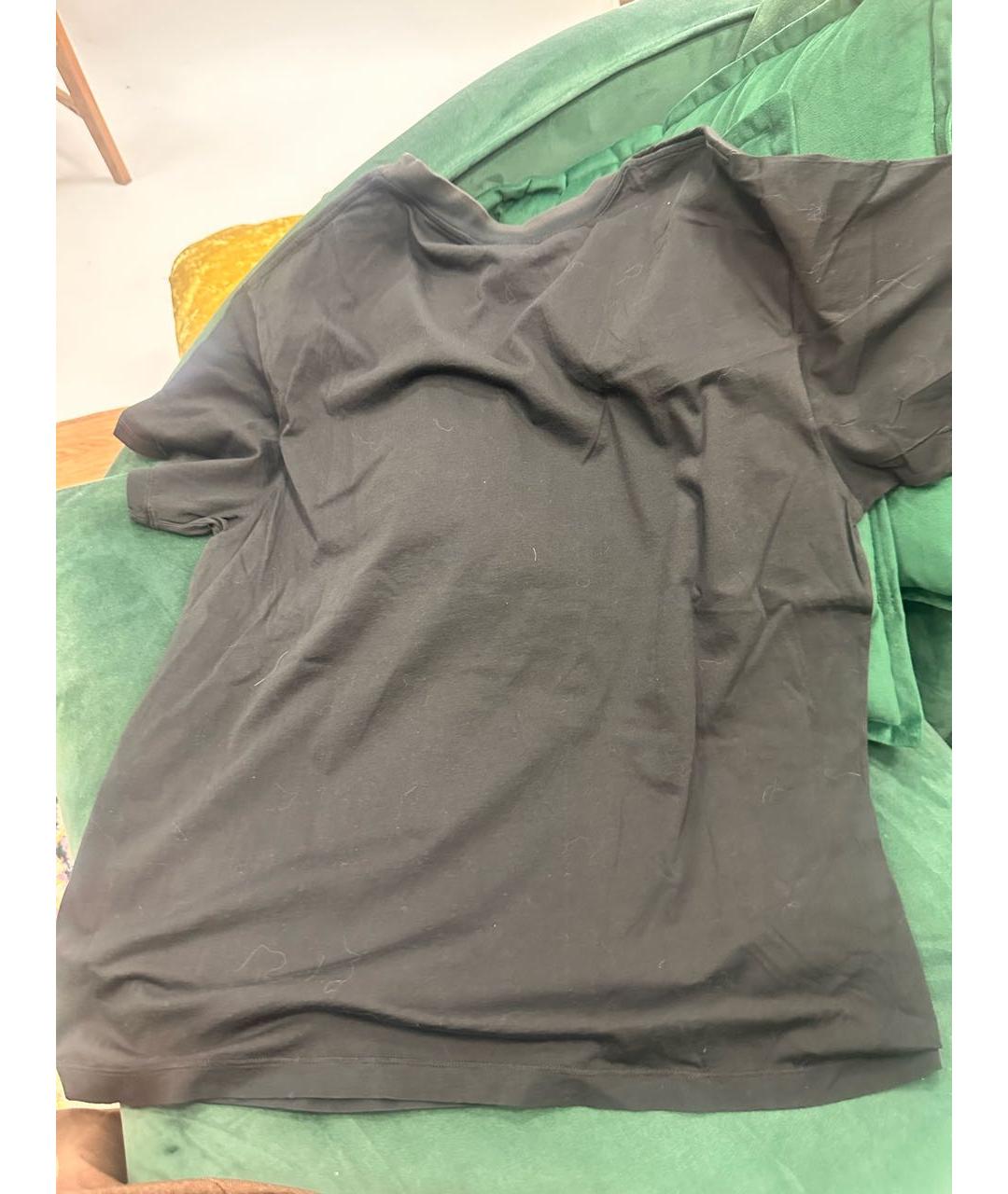 GOLDEN GOOSE DELUXE BRAND Черная хлопковая футболка, фото 2