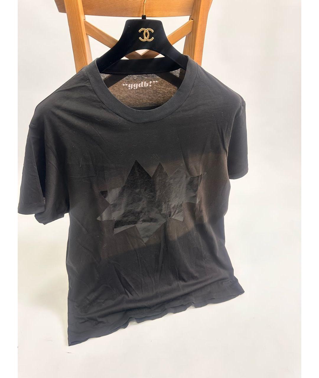 GOLDEN GOOSE DELUXE BRAND Черная хлопковая футболка, фото 6