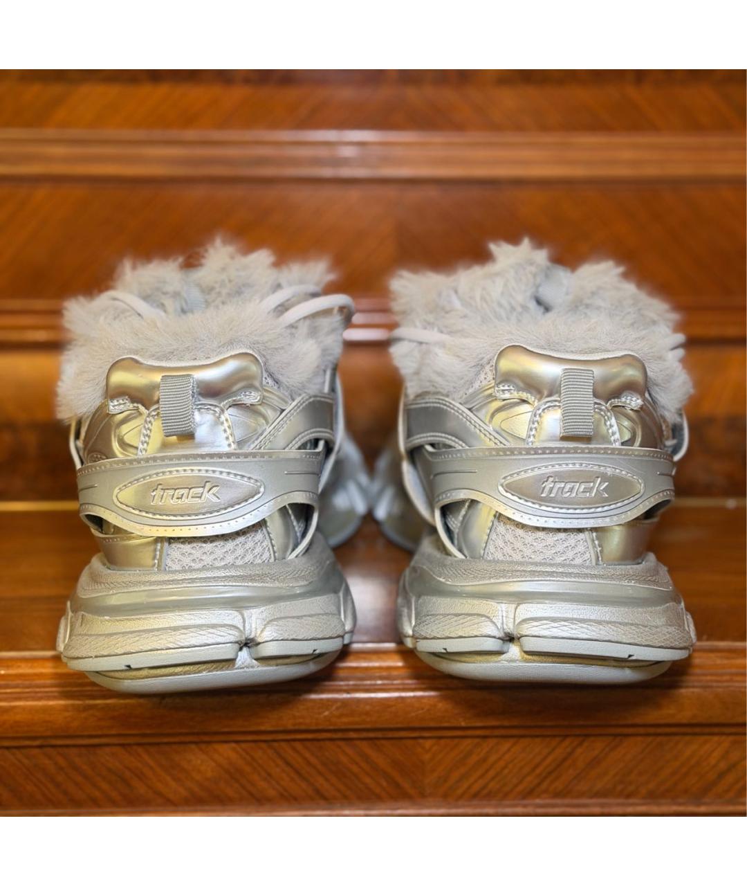 BALENCIAGA Серебряные низкие кроссовки / кеды, фото 4