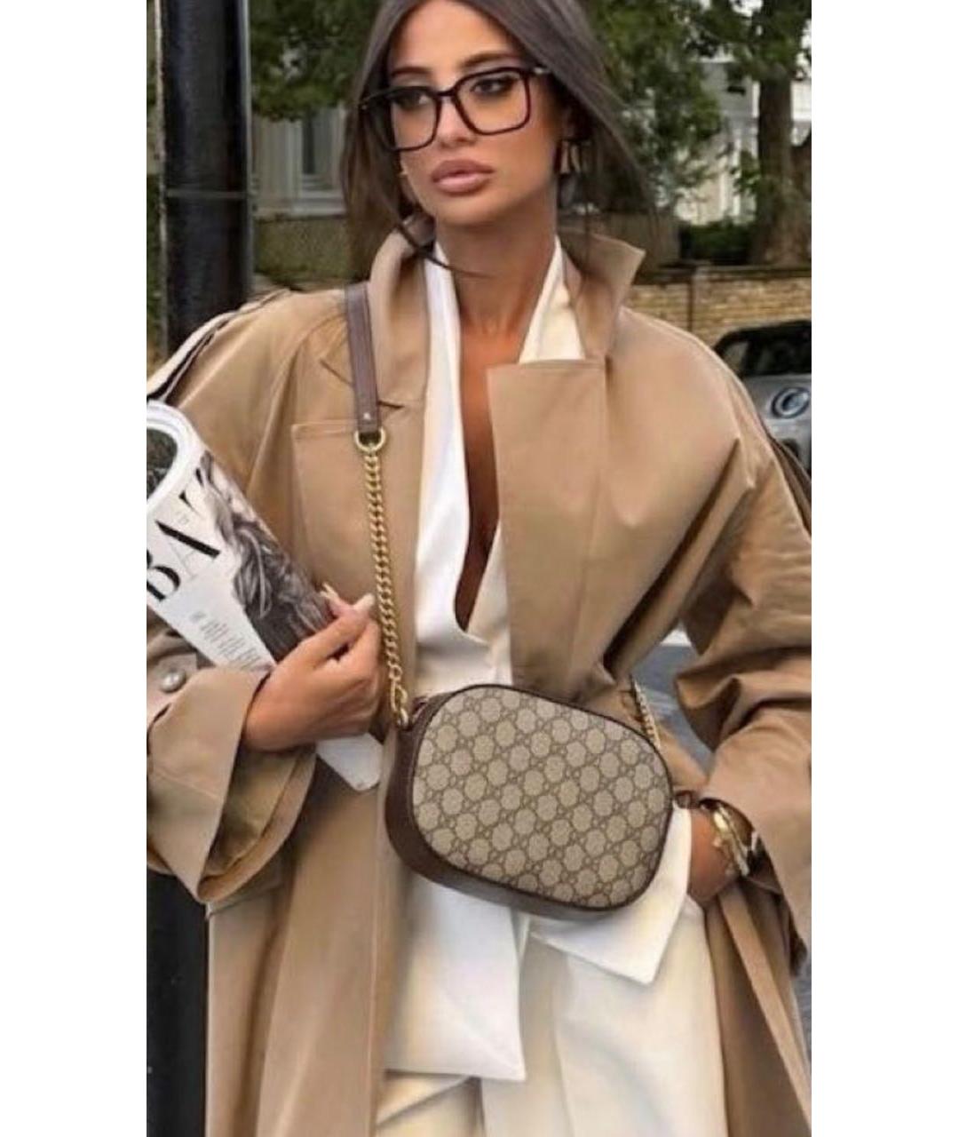 GUCCI Бежевая кожаная сумка через плечо, фото 4