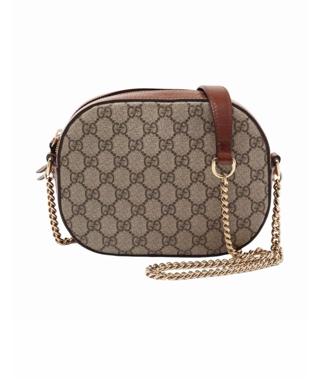 GUCCI Бежевая кожаная сумка через плечо, фото 5