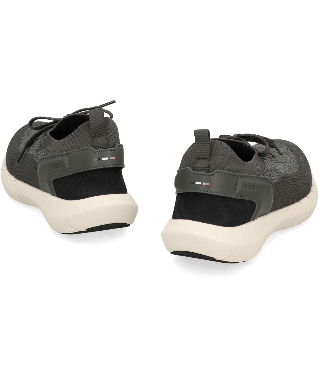 HUGO BOSS Зеленые синтетические низкие кроссовки / кеды, фото 4