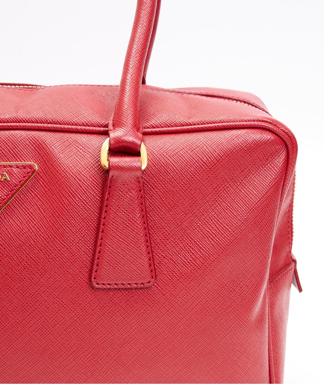PRADA Красная кожаная сумка с короткими ручками, фото 5