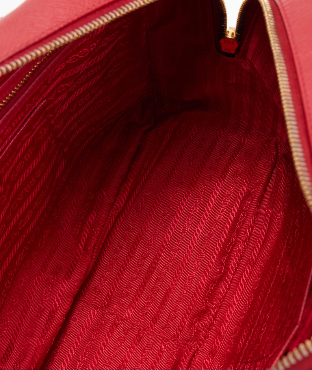 PRADA Красная кожаная сумка с короткими ручками, фото 6