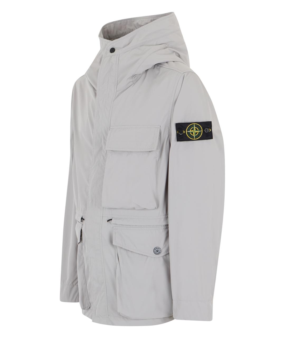 STONE ISLAND Серая полиэстеровая куртка, фото 3