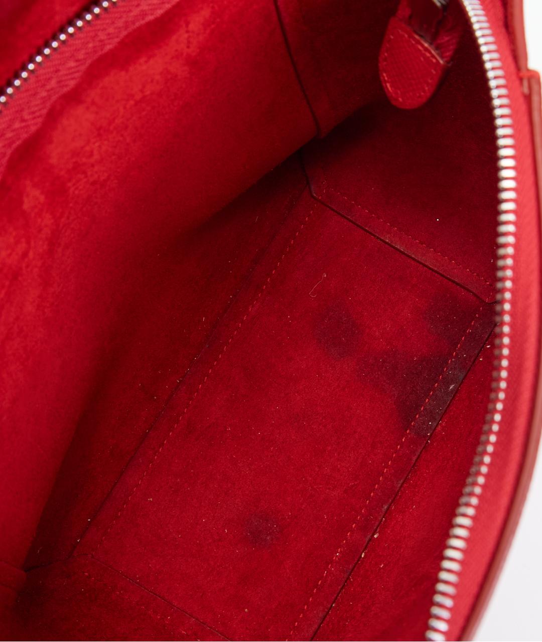 CELINE Красная кожаная сумка с короткими ручками, фото 5