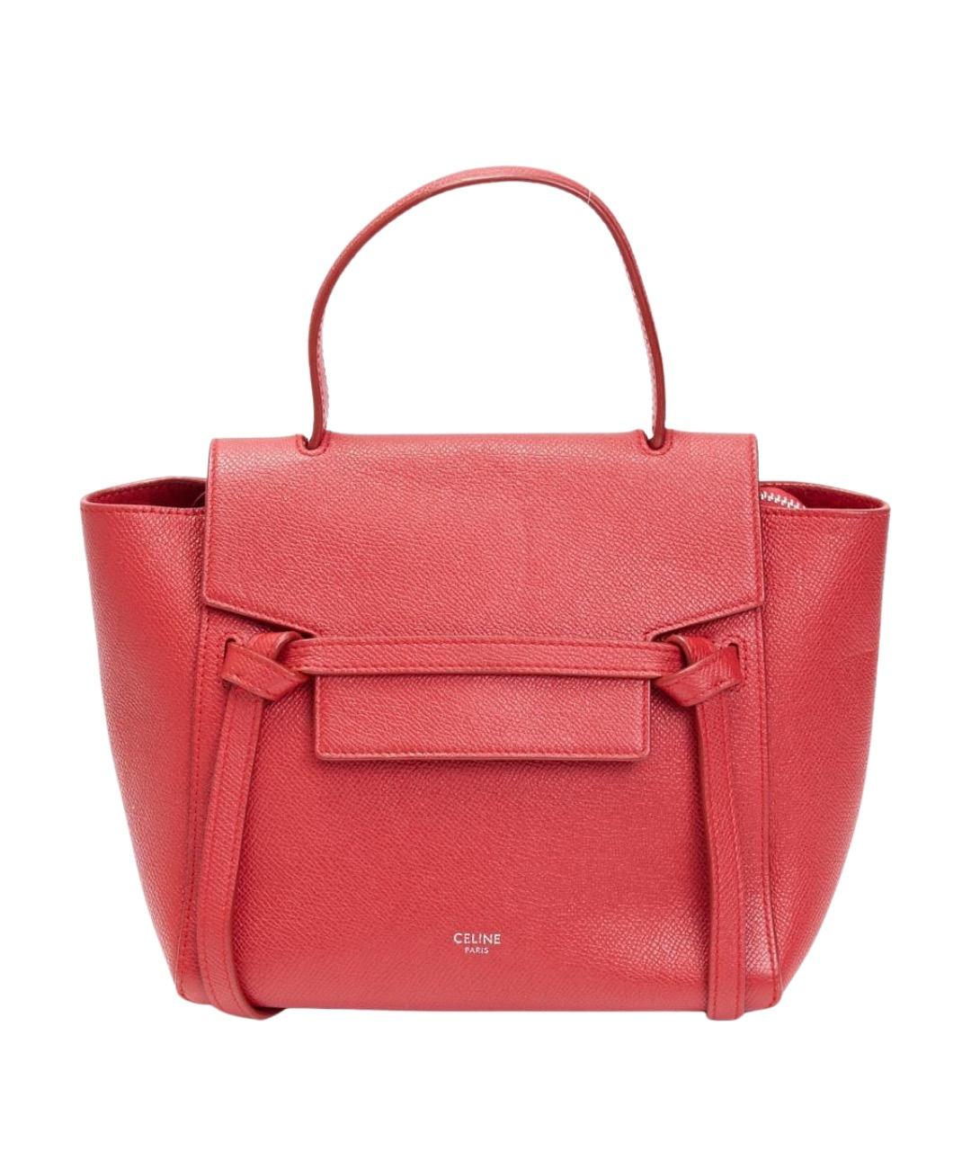 CELINE Красная кожаная сумка с короткими ручками, фото 1