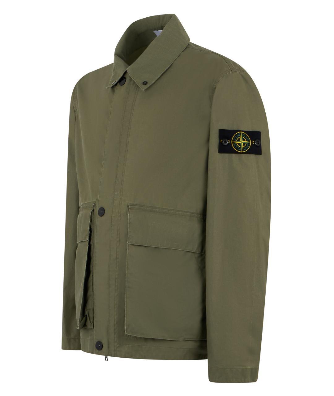STONE ISLAND Зеленая полиэстеровая куртка, фото 3