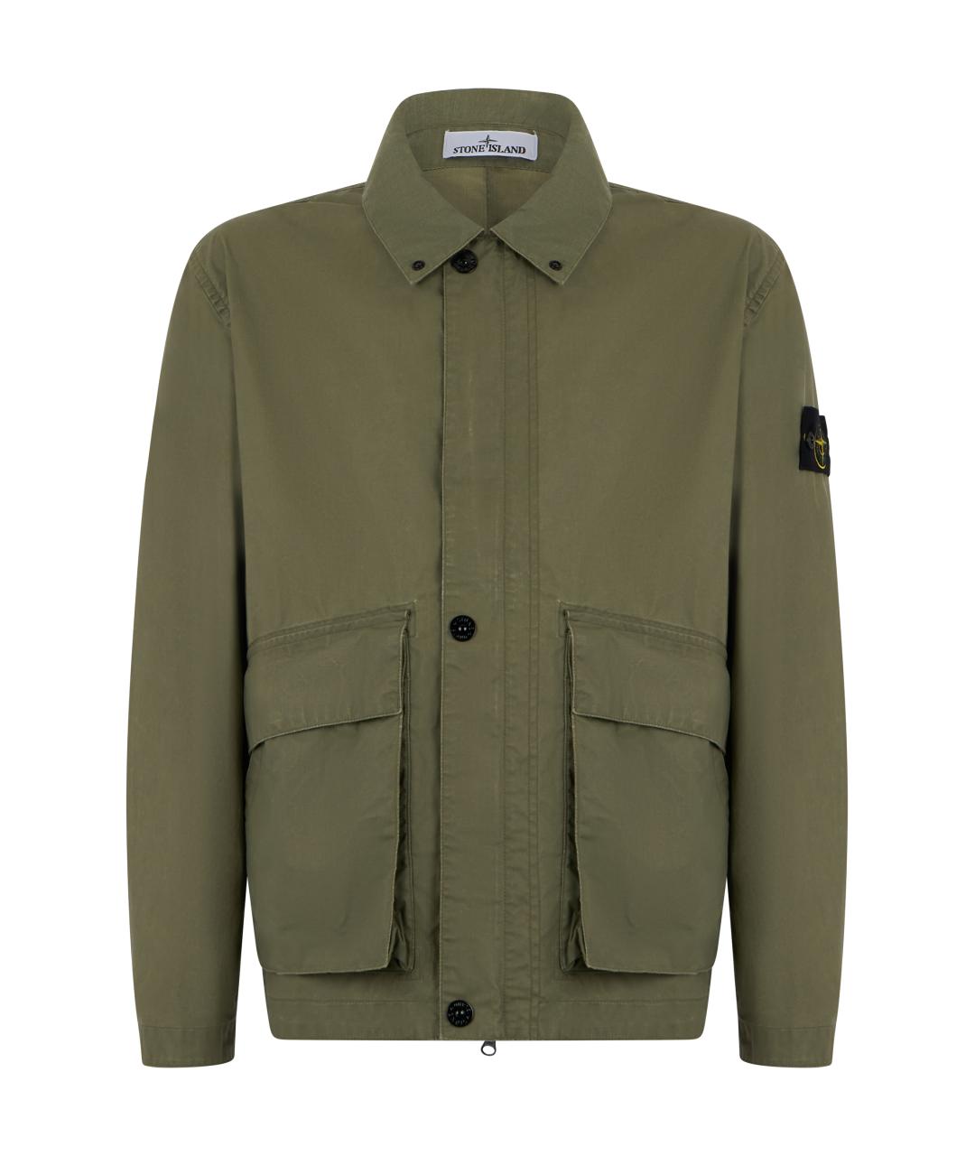 STONE ISLAND Зеленая полиэстеровая куртка, фото 1