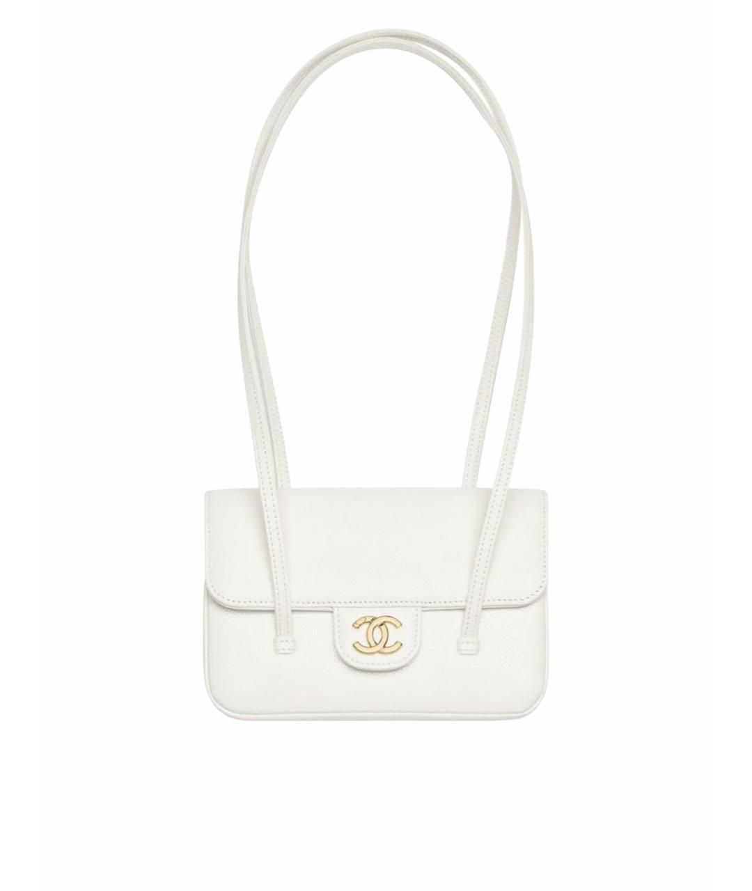 CHANEL Белая кожаная сумка через плечо, фото 1
