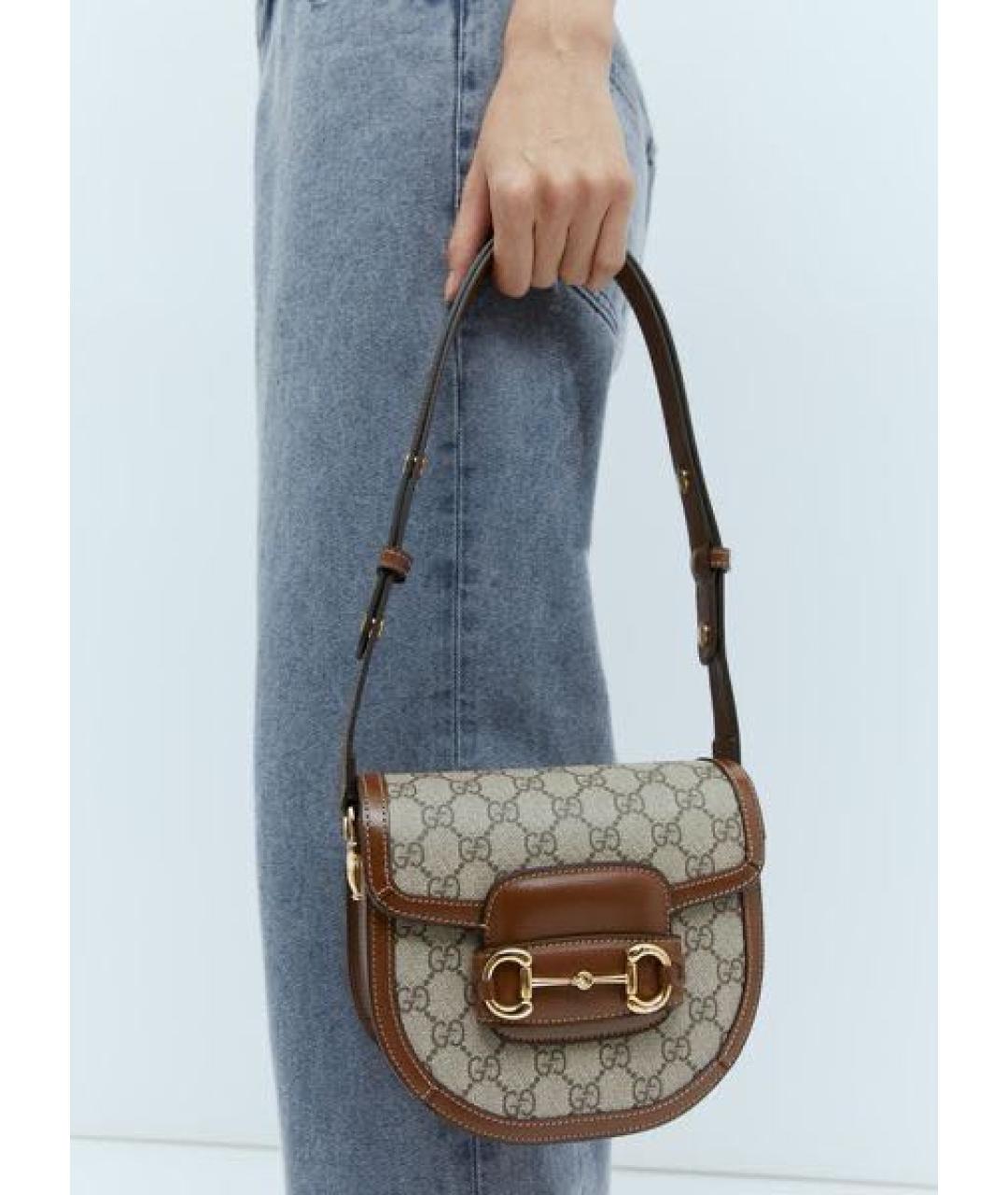 GUCCI Коричневая кожаная сумка через плечо, фото 7