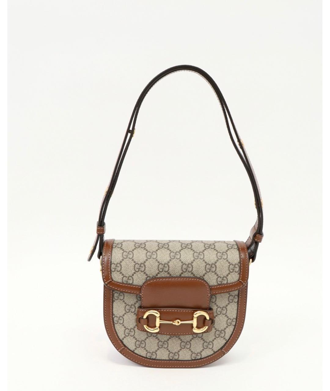 GUCCI Коричневая кожаная сумка через плечо, фото 8