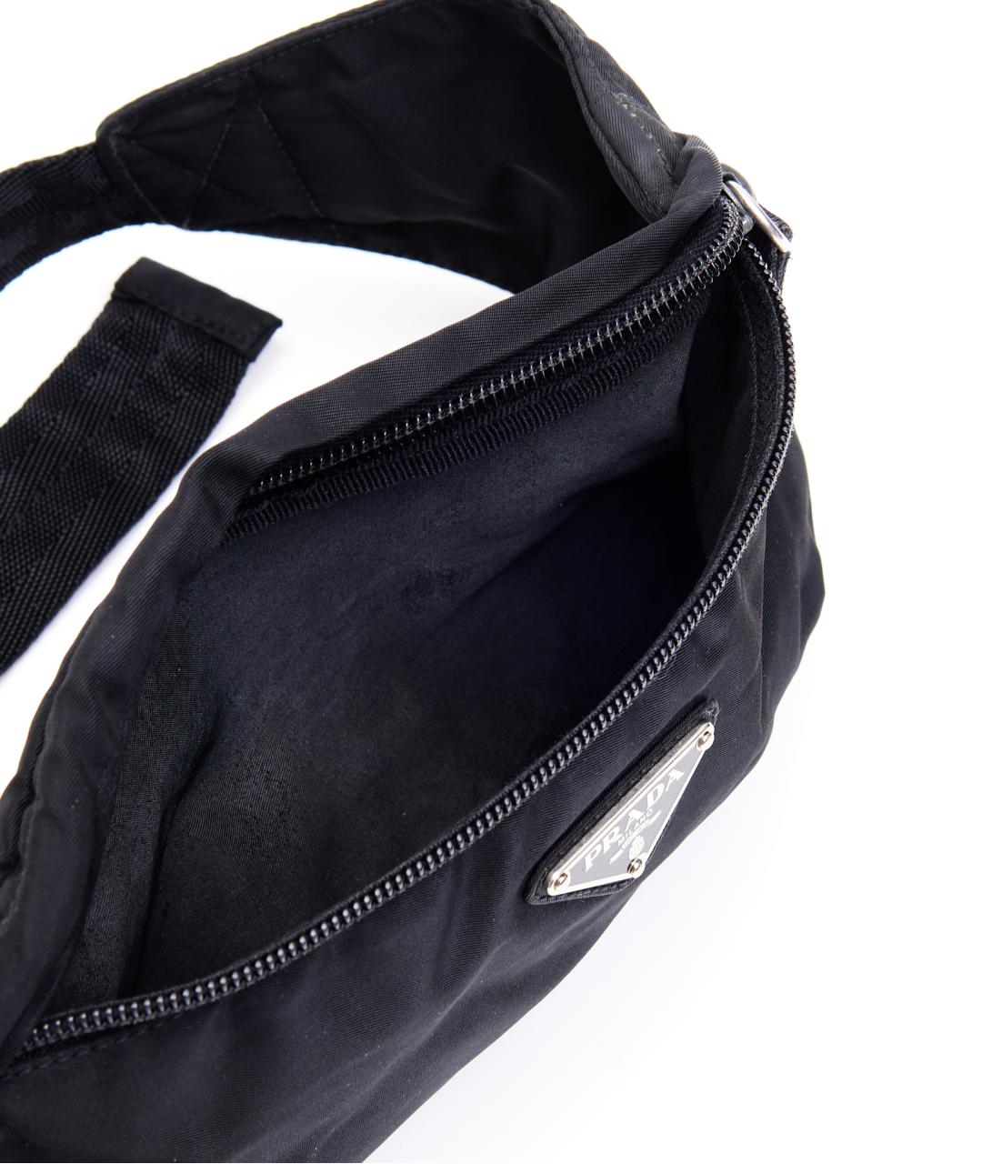 PRADA Черная тканевая поясная сумка, фото 5