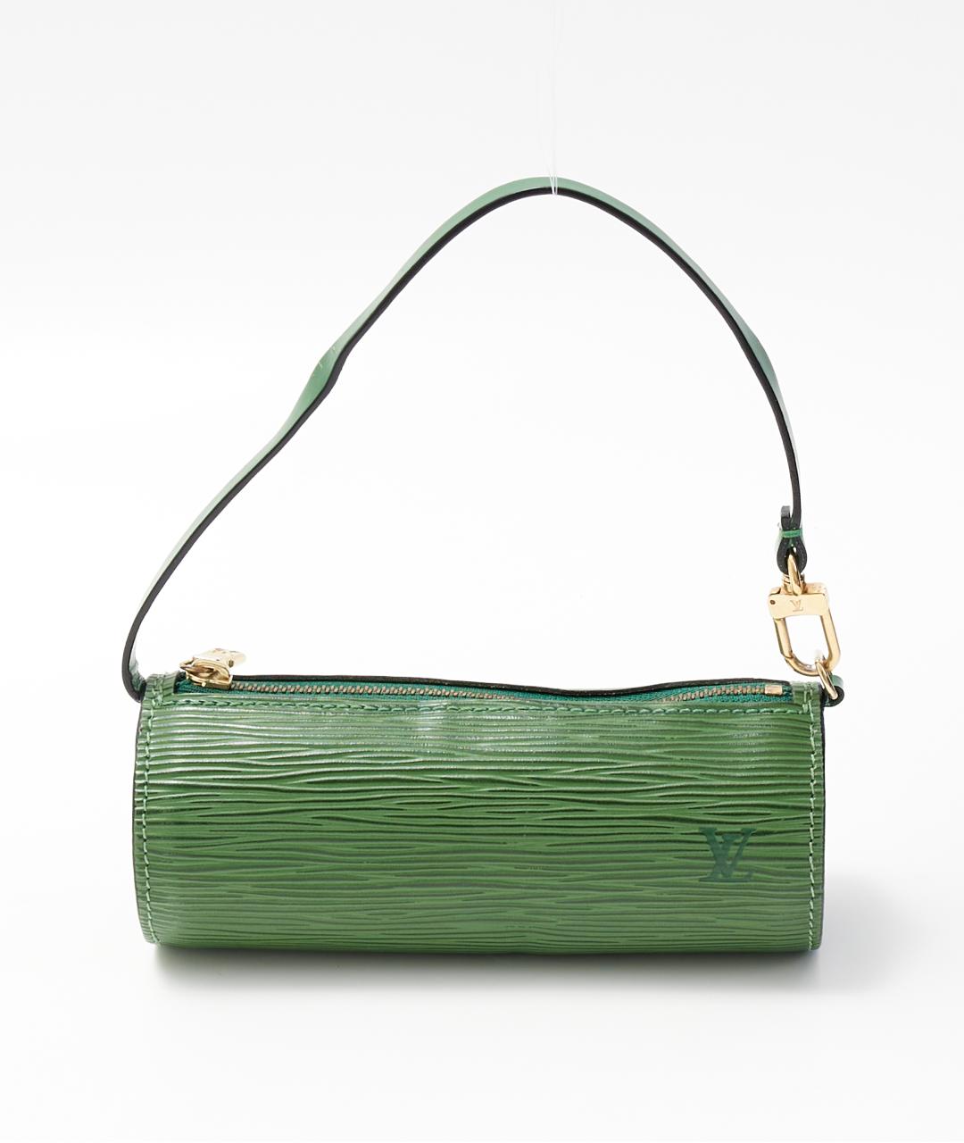 LOUIS VUITTON Зеленая кожаная сумка с короткими ручками, фото 3