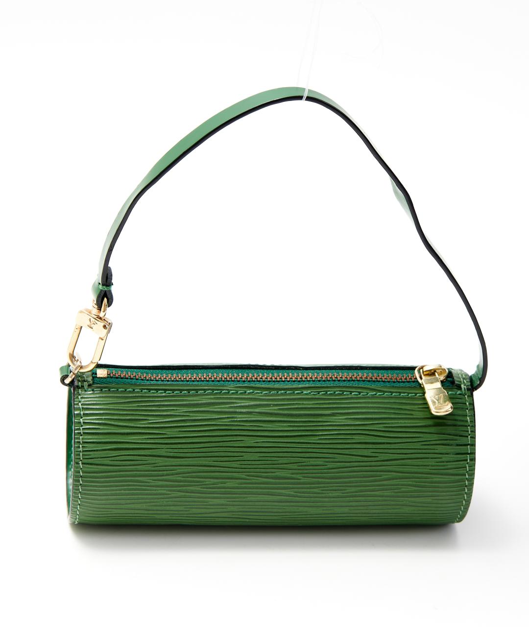LOUIS VUITTON Зеленая кожаная сумка с короткими ручками, фото 6