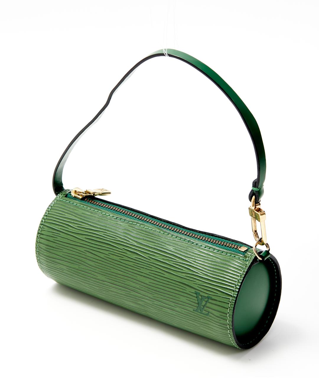 LOUIS VUITTON Зеленая кожаная сумка с короткими ручками, фото 2