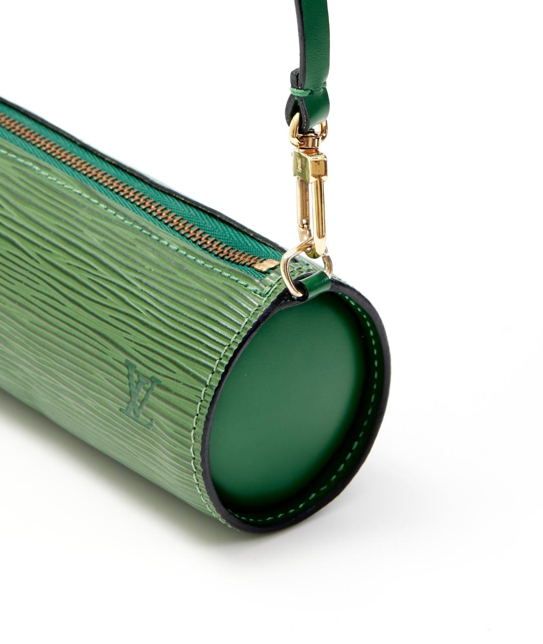 LOUIS VUITTON Зеленая кожаная сумка с короткими ручками, фото 4