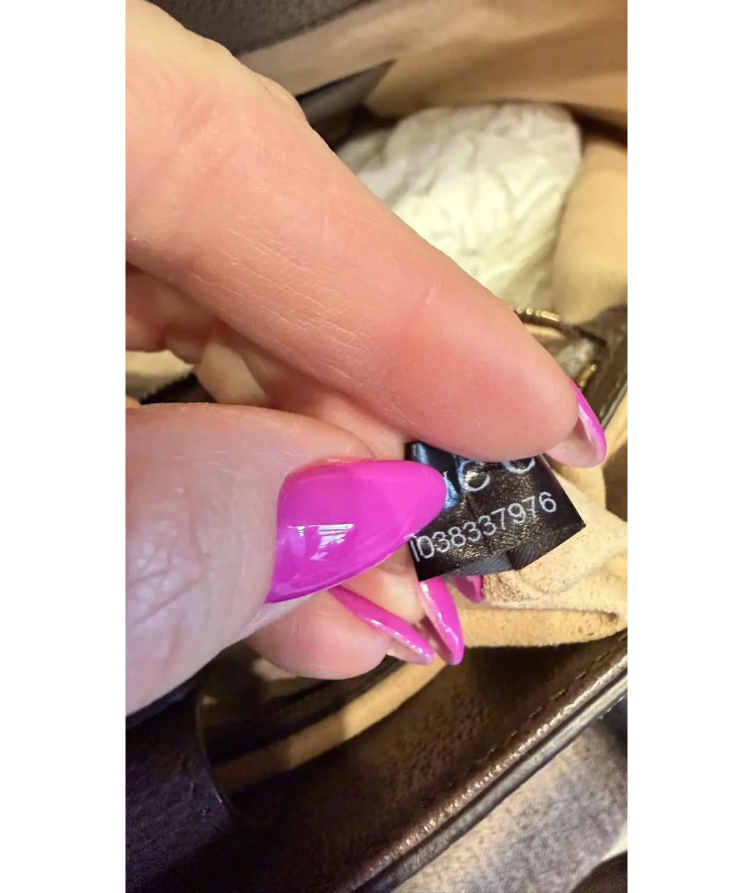 GUCCI Коричневая тканевая сумка с короткими ручками, фото 6