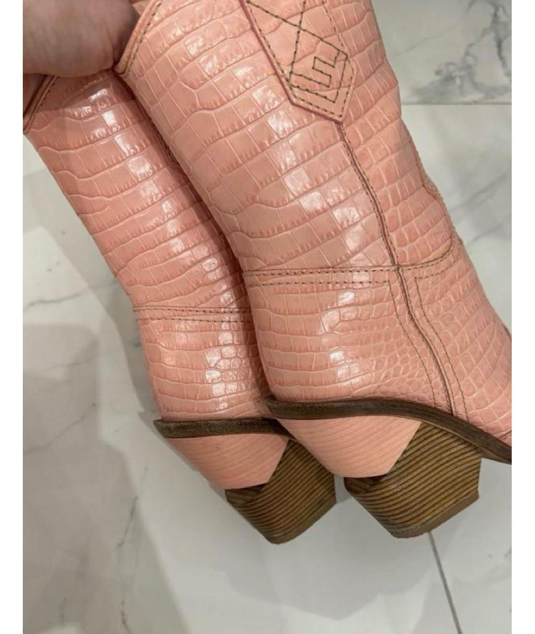 FENDI Розовые кожаные полусапоги, фото 4