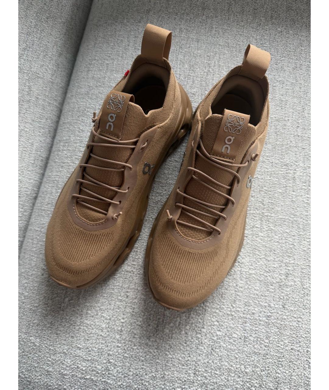 LOEWE Бежевые текстильные кроссовки, фото 3